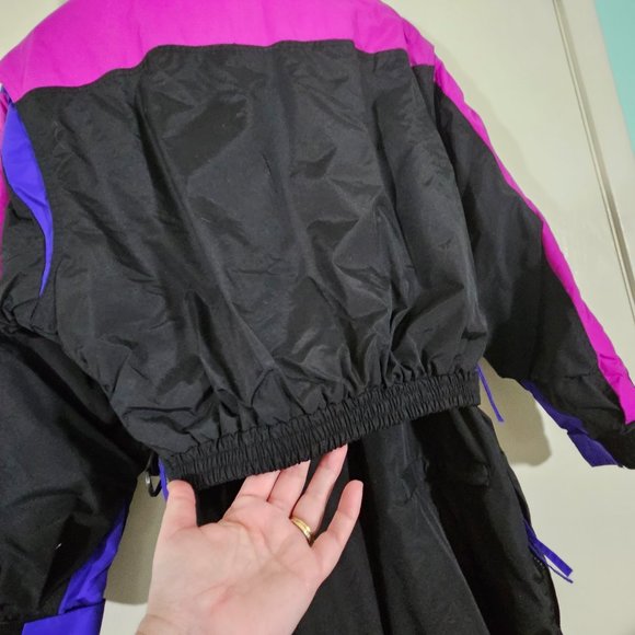 COLUMBIA Radial Sleeve 1-Piece Ski Snow Suit Black with Purple-Pink Colorblock - Picture 6 of 15